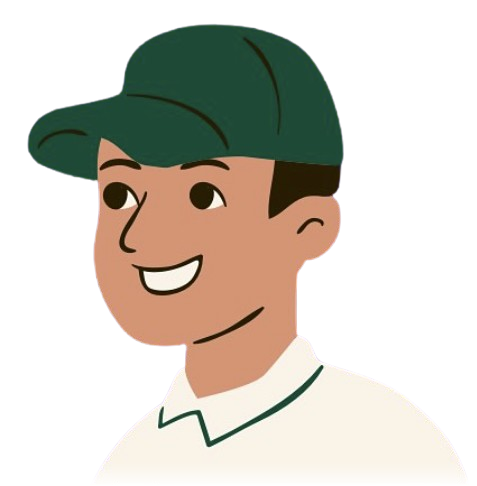 Buste de personnage, un homme portant une casquette